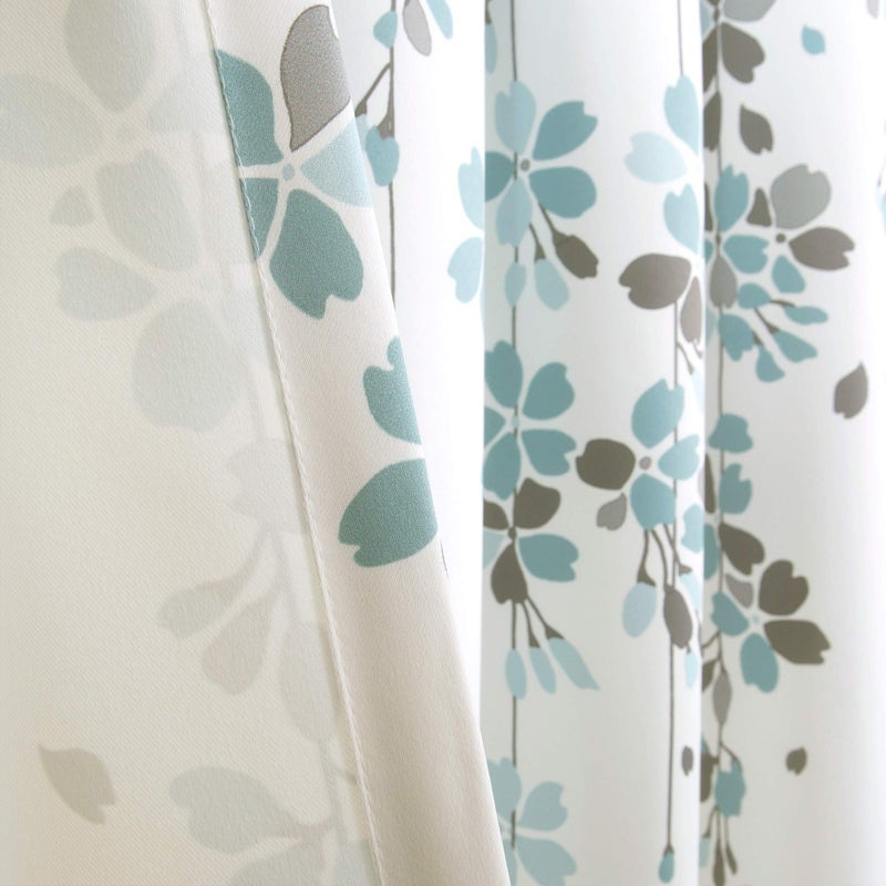 Lush Decor Weeping Flower Light Filtering Window Curtain Panels, Pair, 52"W x 95"L + 2" Header, Blue & Gray - Charming Modern Floral Curtains for Living Room, Dining Room, & Bedroom - Image 4